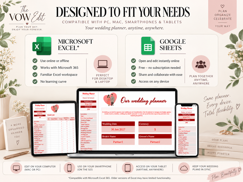 The Ultimate Wedding Planner | Google Sheets Wedding Planning Template